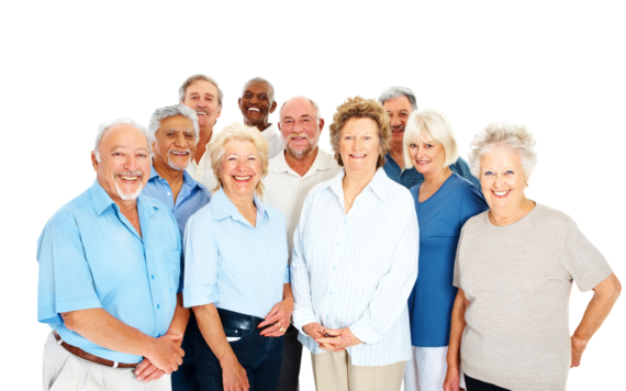 Group of older people with mixed gender and ethnicity