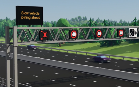 Animation of smart motorway gantry