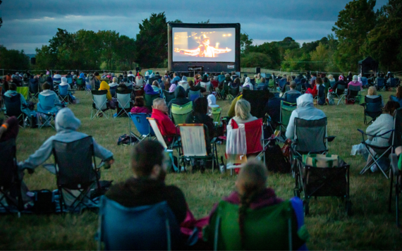 Open air cinema event at Dinton Pastures