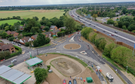 A new roundabout as part of the North Wokingham Distributor Road in Winnersh