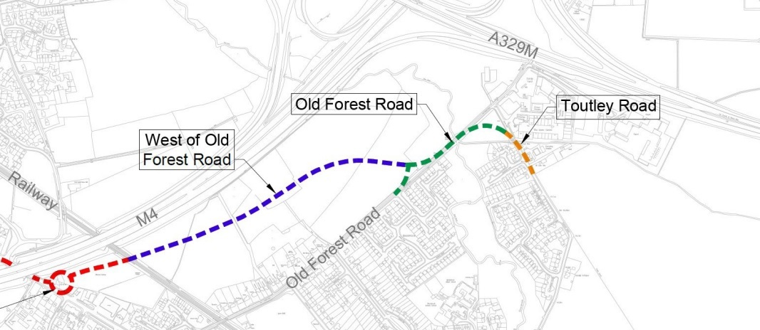 Map showing new road layout