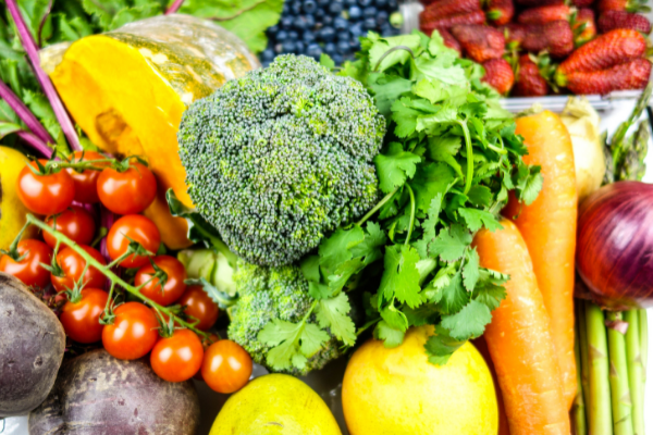 Photo of a selection of fruit and vegetables