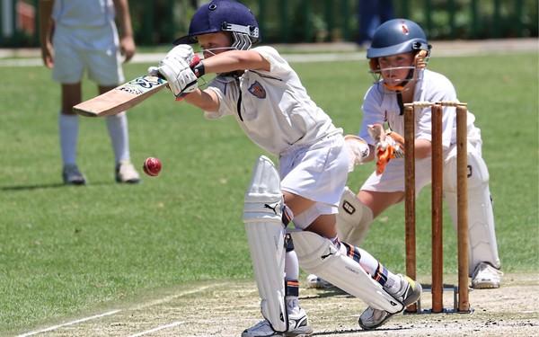 Children playing cricket