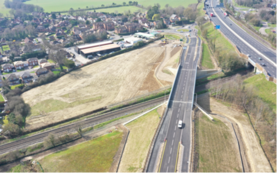 Aerial view of North Wokingham Distributor Road