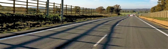 driver's eye view of the Arborfield Cross Relief Road (Observer Way)