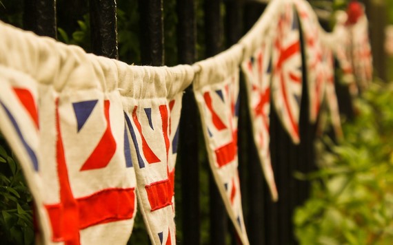 union flag bunting to mark the Platinum Jubilee