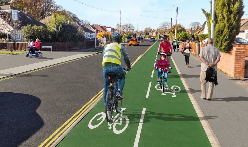 An artists' impression of the new cycleway in Woodley