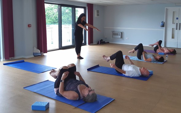 Group of SHINE members taking part in Yoga