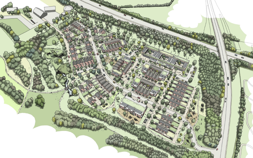 An artists impression of the new housing and care home at Toutley East