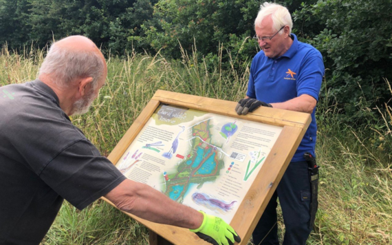 A wildlife information board is being installed at Charvil Country Park