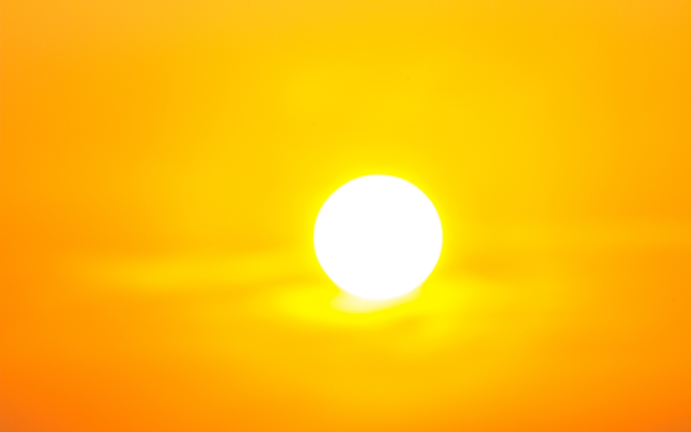 The sun on a hot day