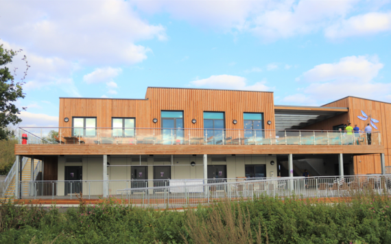 A wide shot taken from the outside of Dinton Activity Centre