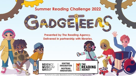 Summer Reading challenge 2022 Gadgeteers cartoon image of children