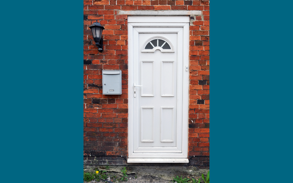 A front door of a property