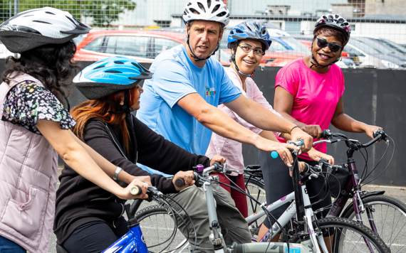 A group of people attending MyJourney cycle training