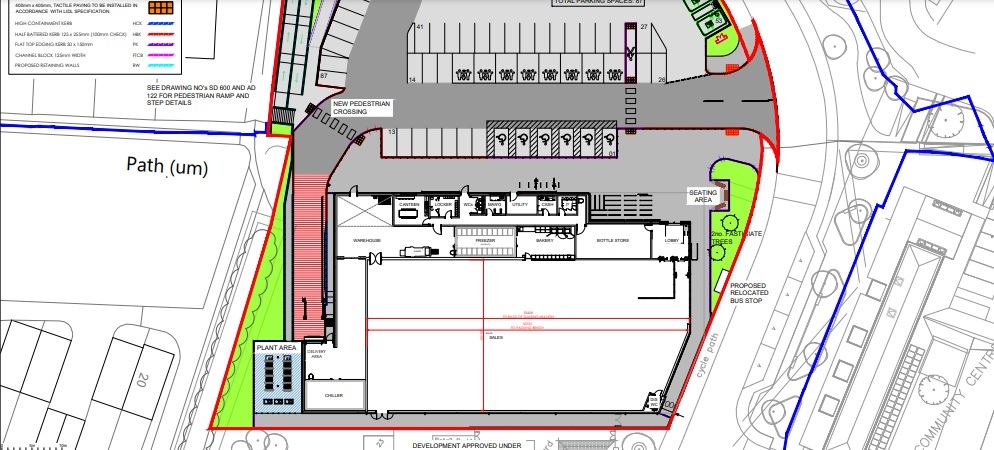 aerial view of plans for a proposed Lidl supermarked in Shinfield