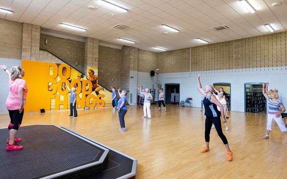 Residents doing Zumba