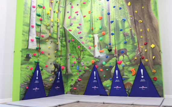 The climbing wall in Dinton Activity Centre