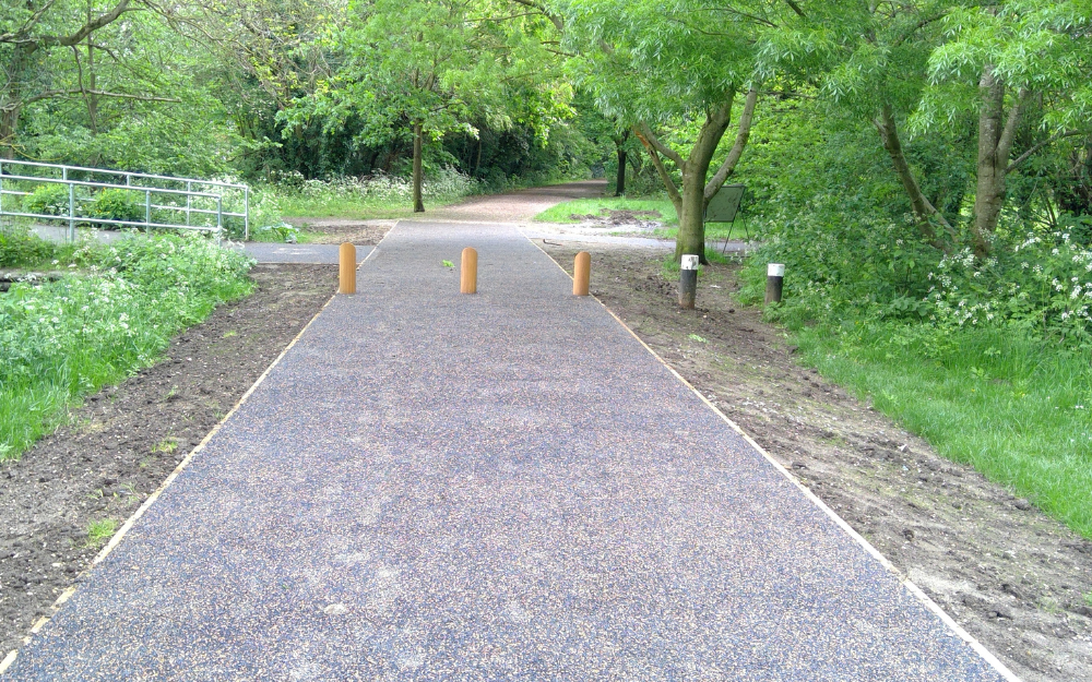 Part of a newly laid greenway in Wokingham