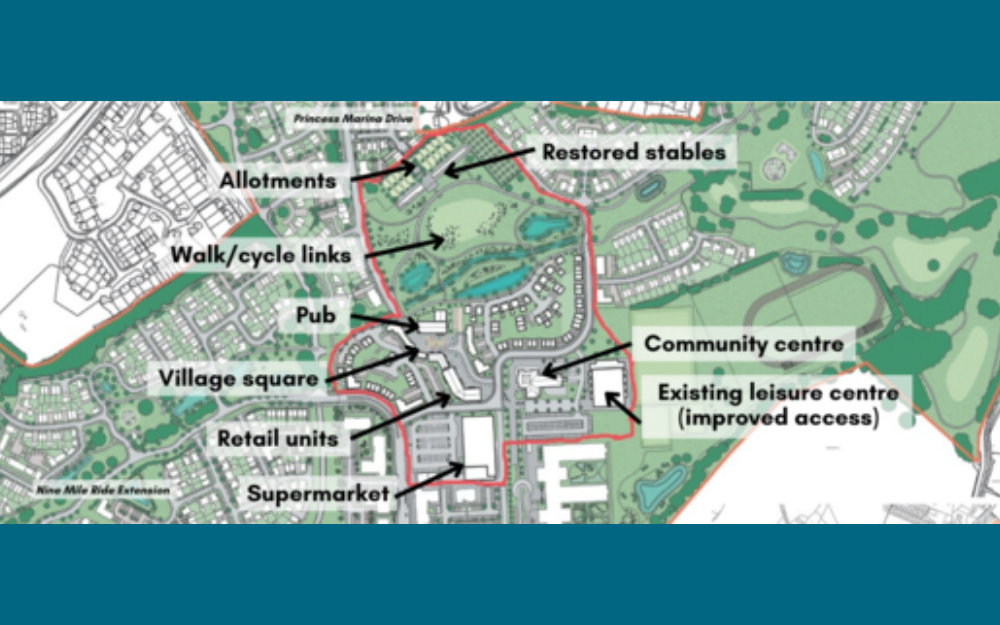 A map of the new arborfield village centre proposals