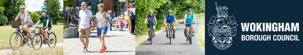 A header image featuring Wokingham Borough Council's crest and images of residents of all ages walking and cycling on sunny days