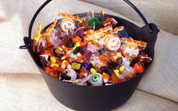 A basket of Halloween sweet treats