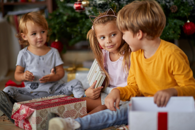 children with presents