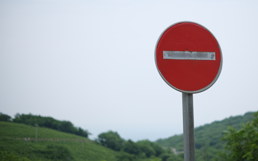 A no entry sign in the countryside