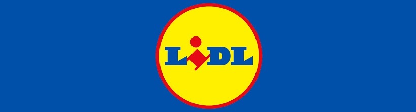 The Lidl logo set against a blue backdrop