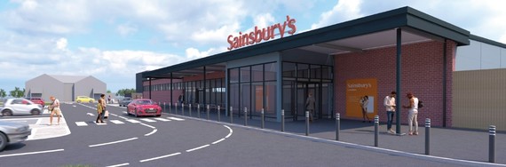 artist's impression of the proposed new Sainsbury's store at Arborfield Garrison