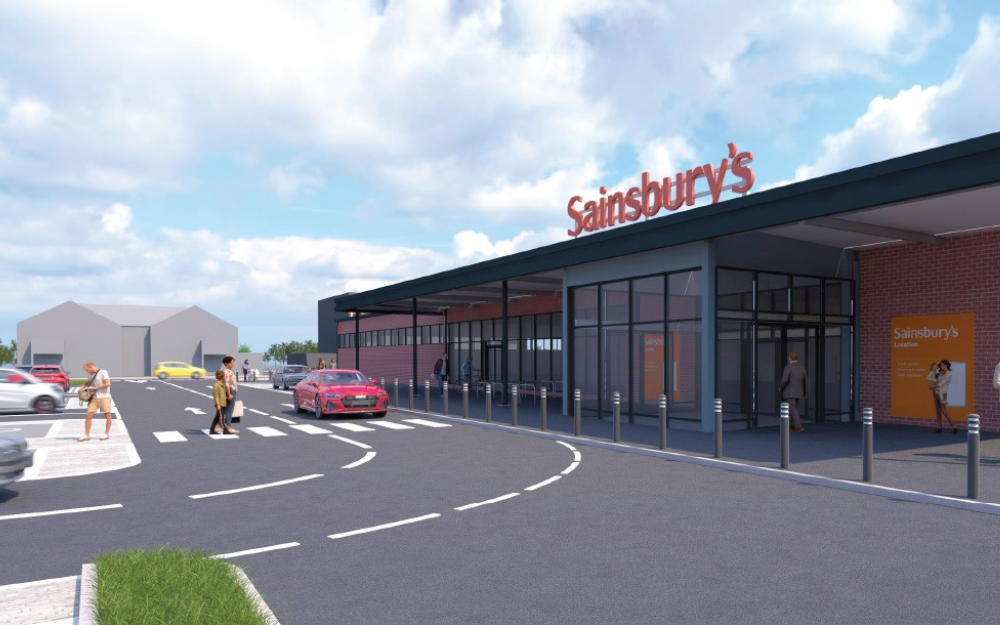 An artists impression of the new Sainsburys entrance for Arborfield