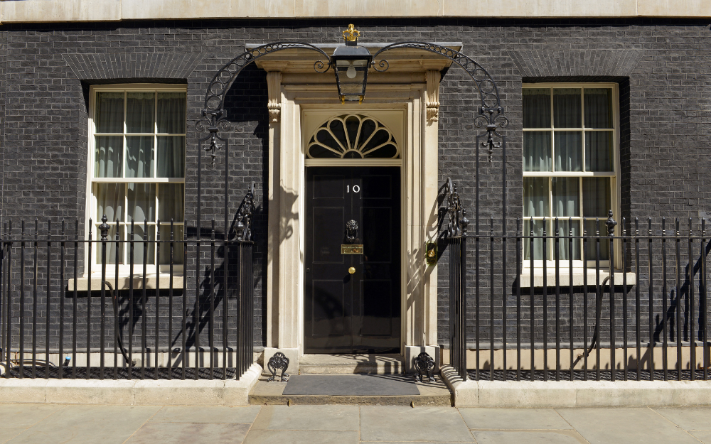 The entrance door to number 10 Downing Street