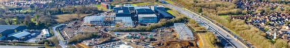 Cropped portion of an aerial shot of Shinfield Studios, taken by Earth Grid in February 2023