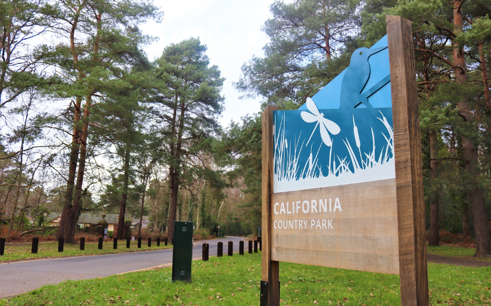 The entrance to California Country Park in Finchampstead
