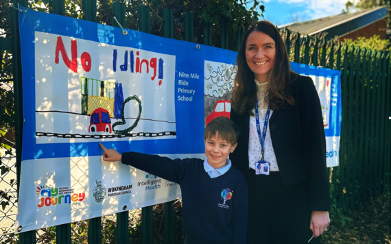 Sebastian with his winning banner design