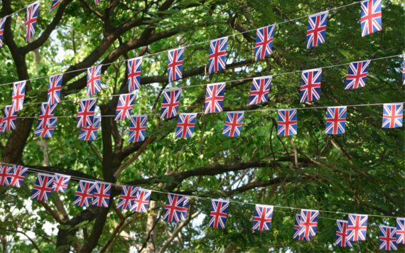 Bunting of UK's national flag