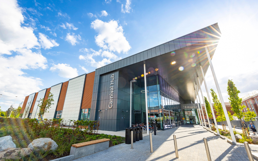 The main entrance to the Carnival Hub in Wokingham