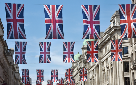 Bunting of UK's national flag