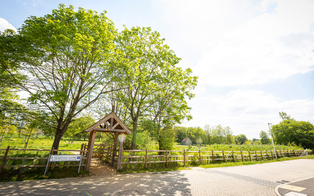 The entrance to Hazebrouck Meadow in Wokingham