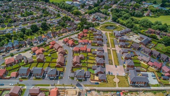 Aerial photograph of housing estate