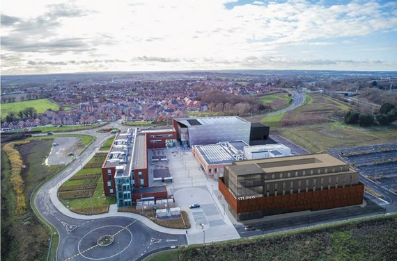 Aerial photograph of film studios at Shinfield