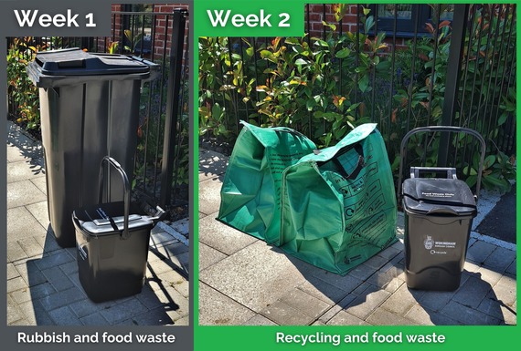 Photo of bins and bags to illustrate changes described in the accompanying article