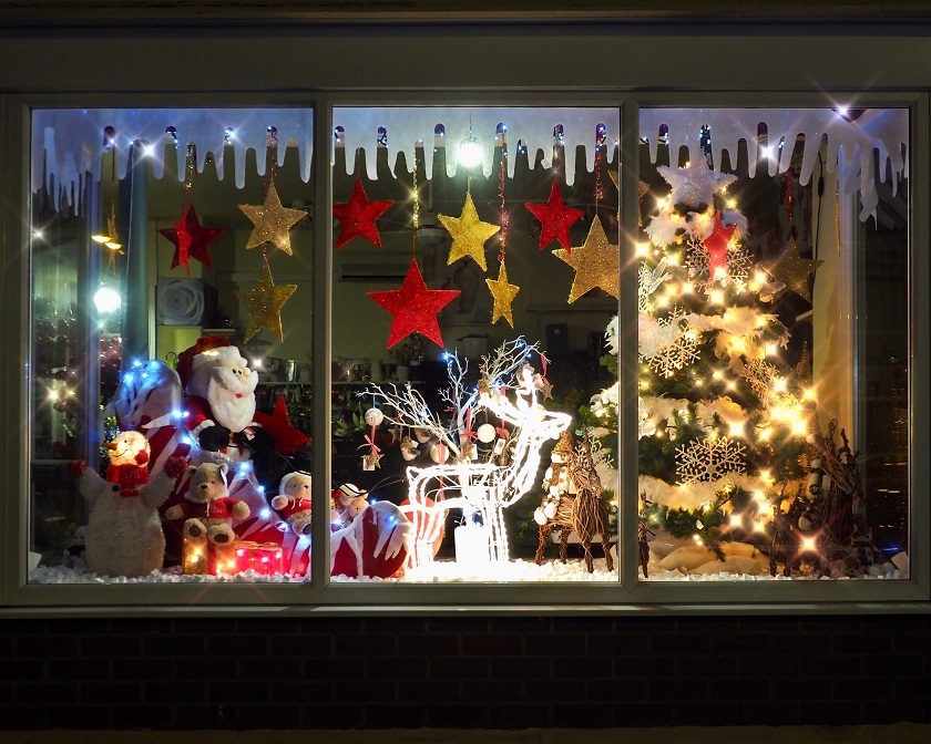 image of a xmas dressed window