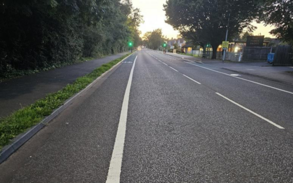 A road in Wokingham borough that has been treated with asphalt preservation