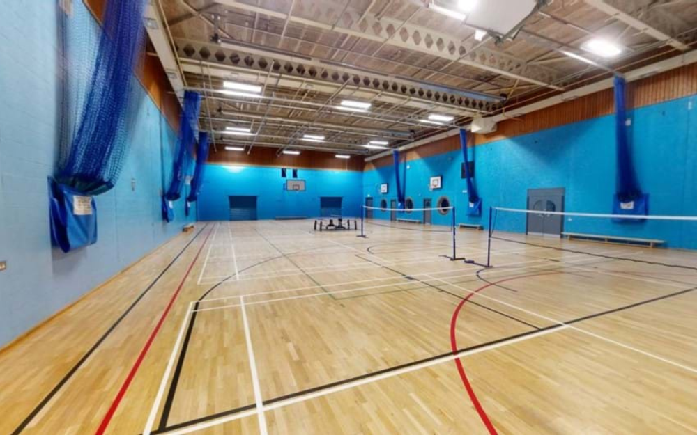 The sports hall at St Crispin's Leisure Centre in Wokingham