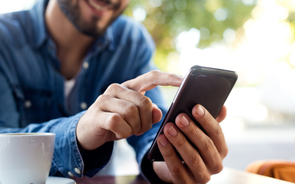 Man accessing his Council Tax billing on his mobile phone