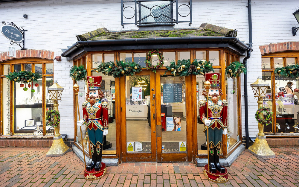 Strange the Jewellers in Wokingham with its beautiful Christmas window display