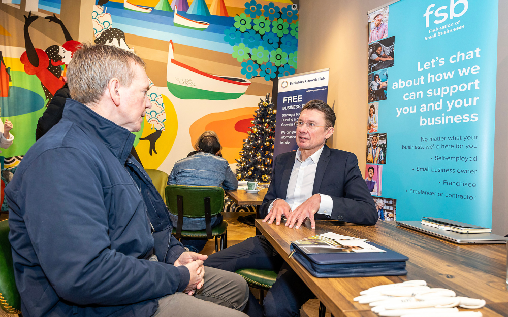 A business owner is given advice at the small business support event