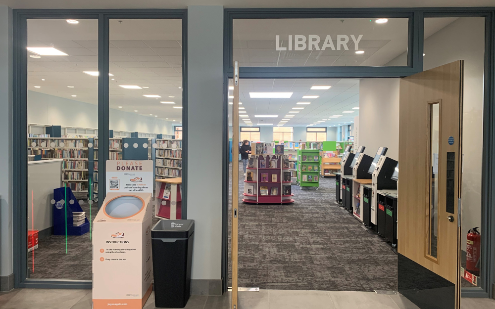 The entrance to Wokingham Library