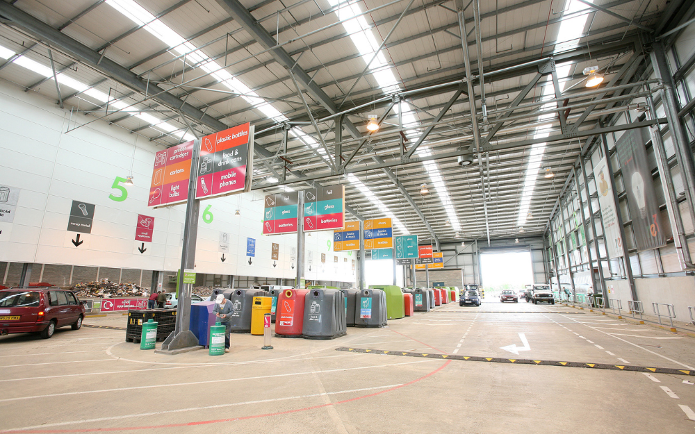 Inside at the re3 recycling centre